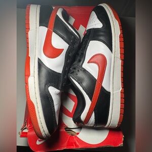 Nike Dunk Low Retro Kids Sneakers Black Red White
